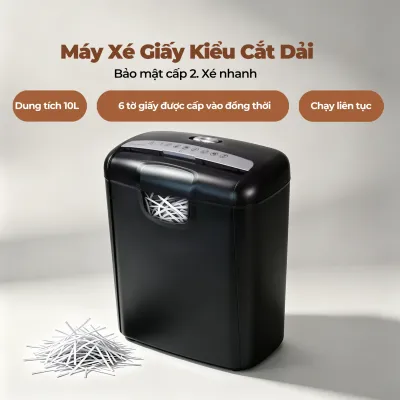 Máy Hủy Giấy Mini Rayson 601S - Máy Hủy Tài Liệu Văn Phòng Tự Động Hủy Dạng Sợi 120 Tờ/2 Phút Khổ A4 Cho Văn Phòng Trường Học