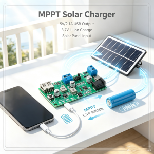 occkic | MPPT Solar Charge Controller Module 12V 12A With LED Indicator For Ternary Lithium Iron Phosphate Battery Protection