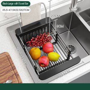 Upgrade Dish Drying Rack Expandable Stainless Steel Dish Drainers for Kitchen Counter Dish Dryer Rack for Inside Sink Over