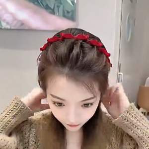Forehead Braided Hair Hoop /Velvet Vintage Braided Hair Clip set/ Hairpin Headwear hair accessories for women set /hair clamp Korean headband for woman