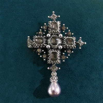 Trâm Cài Áo Ngọc Trai Phong Cách Baroque Thanh Lịch Đa Năng Phụ Kiện Trang Trí Cổ Áo Cho Nữ