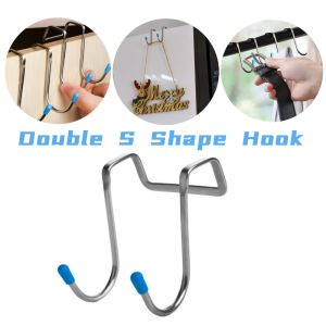 S-Type ตะขอประตูตู้เย็นตะขอติดตั้ง รูปร่างตะขอ สำหรับห้องน้ำเก็บบ้าน S