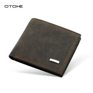 OTOHE Wallet Fashion Mens Wallet Men Short Wallet Soft PU Wallet Foldable Wallet Frosted wallet Vintage Wallet Zipper Wallet Business Wallets Multi-card Pocket Wallet ID Credit Cards Holders Purse