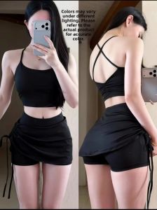 High Waist Drawstring Wrinkle Anti-Exposure Skirt