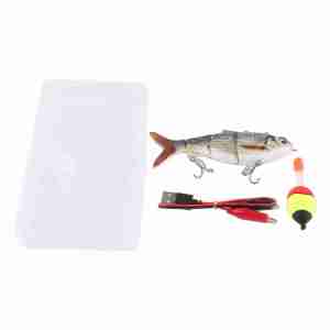 Robotic Swimming Lure Multi Jointed Rechargeable Electric Fishing Lure with Green LED Light Multi Jointed Fishing Lure