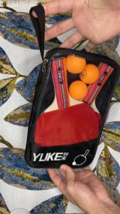 2PC Table Tennis Racket Original Table Tennis Set Ping Pong Set Pingpong Racket Long Handle Horizontal Racket With Balls