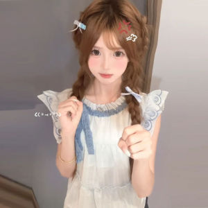 Sweet Style Short Womens Two-Piece Set with Flying Sleeves Top And Half Skirt Gentle Wind Summer New Arrival Comfortable Fashion