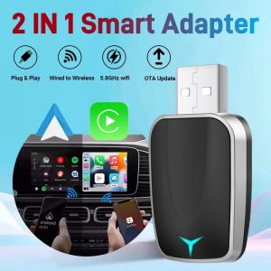 2in1 Wireless CarPlay Dongle Wireless Android Auto Adapter AI Smart Box For Car With Wired CarPlay Car Intelligent Systems