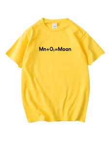 Áo Thun Cotton Mùa Hè Cổ Tròn in Công Thức Hóa Học Đùa Vải Cotton Nguyên Chất Tay Ngắn Thường Ngày Cho Học Sinh