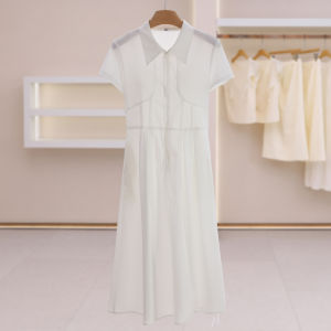 Slimming Square Collar Solid Color Slim Short Sleeve Dress