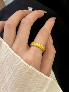 New Chinese Style National Trend Wheat Ear Diamond Ring Elegant Luxury  out Fashion Jewelry Womens Alloy Finger Ring