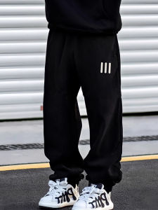 Fog Miki Essentials Mens Straight Leg Long Sweatpants American Style Trendy High Street Spring Autumn Three Bars Collaboration