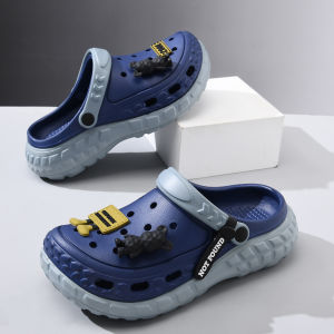 Mens 2024 New Summer Outdoor Wear Thick Bottom Heightening Slippers Casual Anti-slip Beach Shoes Comfortable Breathable Sandals