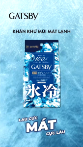 Khăn ướt Gatsby Power-Type Deodorant Body Wipes Cool Citrus làm từ 100% cotton tự nhiên mềm mại không gây hại và làm xước bề mặt da