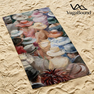 Vintage Hat Crowd Impasto Quick Drying Beach Towels Lightweight Fast-drying Super Absorbent It is a must-have item for summer