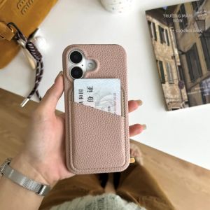 Ví Da Cao Cấp Cho iPhone Có Khe Đựng Thẻ - Thiết Kế Phối Màu Nổi Bật Ốp Lưng Chống Xước Chống Sốc Cho Pro Max Mini 16 15 13 12 11