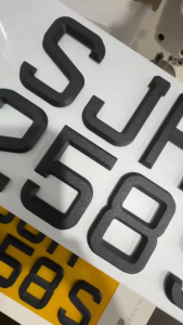 Standard Europlate Matt Black (Carbon) LTA Compliant Singapore First 3D Printed Number Plate