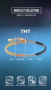 Emrys Premium Bracelet TNT Real Titanium GELANG Anti Karat Pria Wanita / Gelang Titanium Anti Luntur Premium