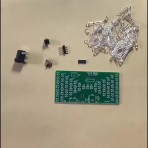 Aideepen | DC5V Electronic Hourglass DIY Kit with LED Light Double-layer PCB Board DIY Soldering Assembly Parts with DC Power Cord
