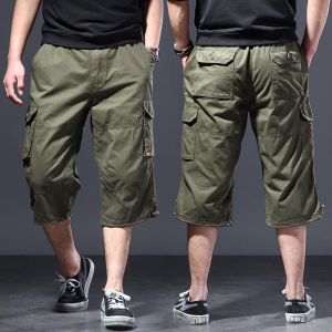 Quần Dài Thường Ngày Cotton Rộng Rãi Cho Nam Nhiều Túi Quần Dài Đến Giữa Bắp Chân Thời Trang Mùa Hè Quần Dài Công Sở Thoải Mái