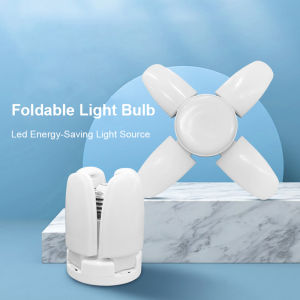 [E27] Foldable Fan Shape LED Bulb E27 Mini Leaf Lamp 220V 28W Light Bulbs White Warm White For Home Lamp Warehouse Garage Light