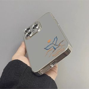 Xuanpu Whale Mirror Surface Phone Case for Apple 15Pro Max 16 Cartoon iP13/14 Electroplating 12 Mirror X/xr Anti-fall 11Pro Cute 7plus Niche Xsmax Protective Cover