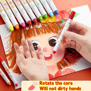 48 Colour Crayon For Kids Washable Non Toxic Safe Silky Crayon Set Colouring Oil Paint Stick Pastel Drawing Art Krayon Tidak Kotor Tangan Gift 蜡笔/油画棒