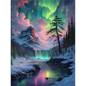 500/1000/1200/2000PCS Jigsaw Puzzle Mountain River Aurora Landscape Art For Adults Great Weekend Relaxation And Family Fun