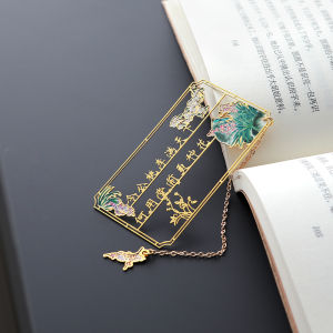 Exquisite Metal Copper Bookmarks Hollow out Design Memorable Gifts Vintage Style Customizable Logo Retro Colored Memorial