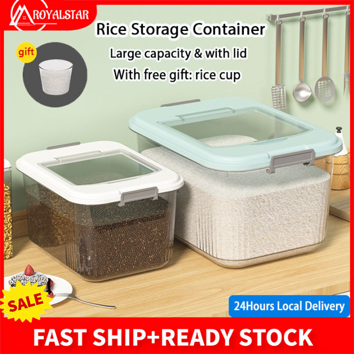 Royalstar 6/11KG Rice Storage Container Rice Storage Box with Lid ...