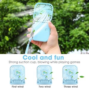 New ultra-thin folding fan desktop silent charging treasure mini portable hanging neck wind fan