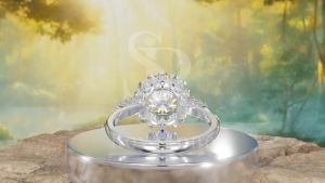 RoyStone - Cincin Wanita Moissanite Sertifikat GRA Original Lapis Emas - Sunny Ring