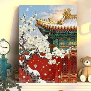KAYOU | Acrylic Paint By Numbers City Spring Series Painting By Numbers on Canvas Coloring By Number for Adults Paint Digital Art