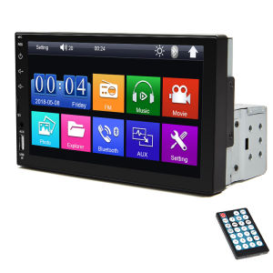 Hippcron 1 Din Car Radio MP5 Multimedia Player 7" HD Touch Screen Mirror Link FM Receiver ISO Power AUX Bluetooth USB