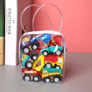 Bộ 6 Xe Mô Hình Đúc Kim Loại Xe Kéo Lùi Xe Mini Bao Gồm Xe Cứu Hỏa & Taxi - Quà Tặng Cho Bé Trai Từ 4-6 Tuổi
