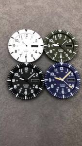 Starry Sky New 34.3mm Double Calendar Watch Dial Watch Hands With Green Luminous Suitable For NH35 NH36 Movement Watch Accessory