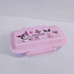 กล่องข้าว ทรงยาว Kuromi / Twin stars  ขนาด 18.8 x 11 x 7.5 cm