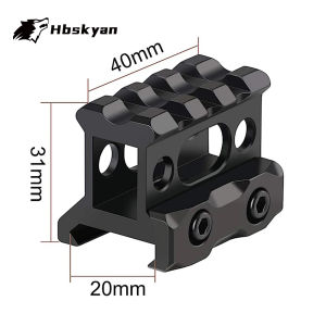 Aluminum Alloy 1" Tactical Scope Riser Mount for 20mm Picatinny Rail - Short Base Mount with Quick Release Compatible with Scop