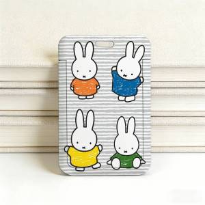M-Miffy Cool Comfortable Neck Strap Lanyard with Transparent ID Card Holder Durable Card Cover for Employee Office Badge.