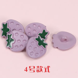 Áo Len Dệt Kim Trang Trí Nút Dâu Tây Cho Trẻ Em Áo Khoác Ngoài Cho Bé Gái Váy Áo Sơ Sinh Nút Nhựa Trung Quốc Đại Lục Mùa Hè 2024