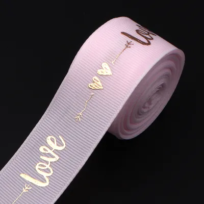 5yards 1inch 25mm Grosgrain Ribbon Printing LOVE Ribbon For Handmade Design Valentines Day Wedding Christmas Decoration Webbing
