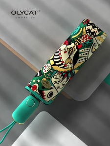 Olycat ร่มกันฝนเบาพิเศษกันแดดกันรังสียูวีกันแดดกันฝนกันแดดบังแดดอัตโนมัติแบบสดใสน่ารักสไตล์ INS สำหรับผู้หญิง