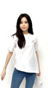 VIONA Tshirt Asimetris Atasan Kaos polos wanita Blouse Korean Style