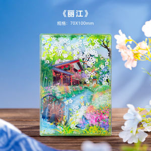 Yunnan Dali AR Flowing Sand Fridge Magnet Decorative Puer Lijiang Tourism Cultural Creative Museum Souvenir New Chinese Style