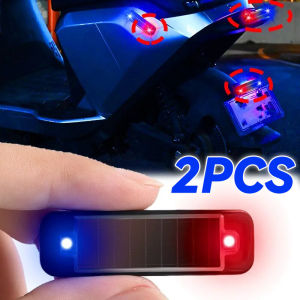 ไฟเตือนพลังงานแสงอาทิตย์2ชิ้นสำหรับรถมอเตอร์ไซค์กันการชนไฟฉาย LED บอกสถานะกันน้ำในเวลากลางคืนไฟเดย์ไลท์ไฟเตือนคำเตือนแฟลช