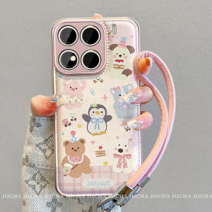 Xiaomi 15 pro Silicone Phone Case Full Cover with Lanyard Anti-Fall Female Version Cute Animal Cake Party Design Eco-Friendly