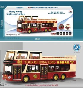 Sound and Light Bus Model Alloy Tourist Bus