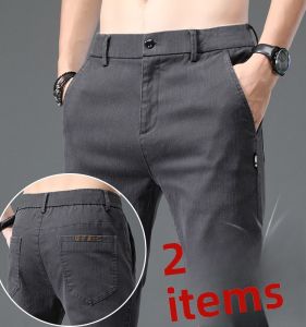 Mens Elastic Casual Pants Summer New Style Loose Straight Leg Sports Long Trousers Fashionable All-Match Breathable Workwear