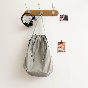 Fashionable Pure Color Womens Shoulder Bag New Style Korean Version Bucket Bag Soft Nylon Crossbody Bag for Casual Scenarios