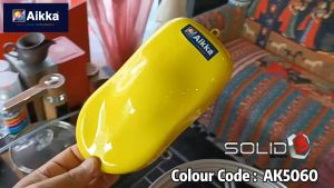 AIKKA AK5060 Hi Bright Yellow | Solid Series | Automotive Aikka 2K Car Paint Motor Aerosol Spray Cat Bancuh Kereta DIY